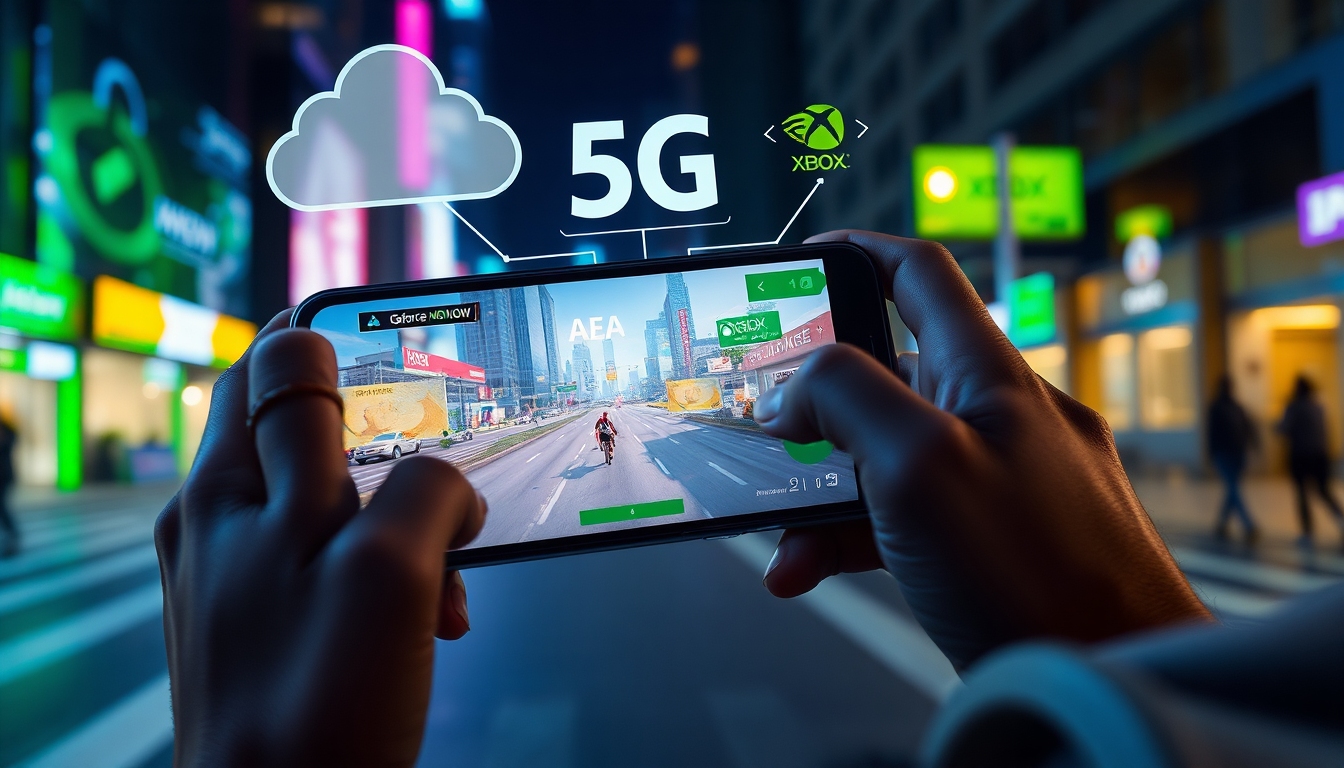 モバイルデバイスでクラウドゲーミングを楽しむユーザー